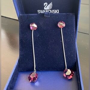 SUPER RARE, Authentic Swarovski Meteorite Dangle Drop Jacket Earrings. BNIB.